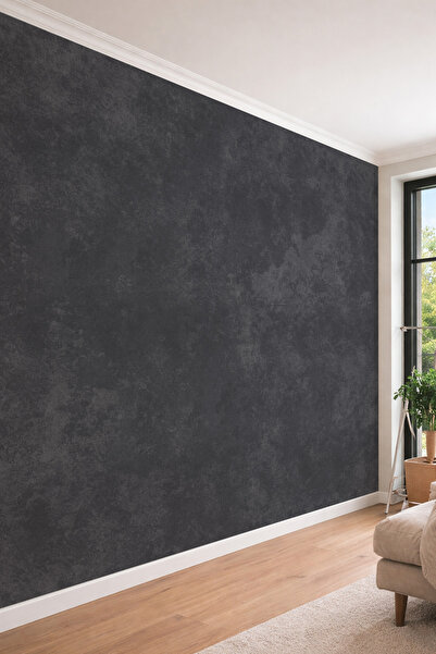 dreamwall Kadife Görünümlü Mat Siyah Tek Parça Duvar Kaplaması