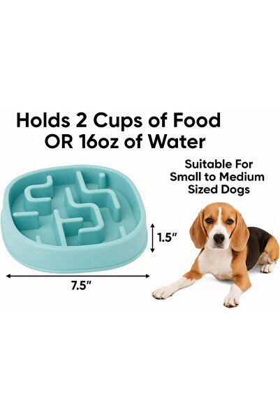 Arabest Slow Feeder Bowl for Small to Medium Dogs, Puzzle Maze for Fast Eater...