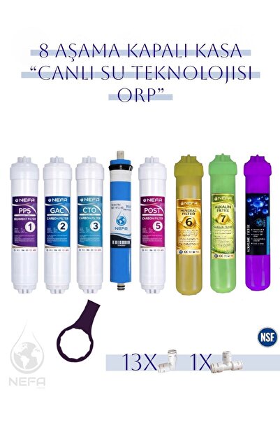 Nefa Tüm Kapalı Kasalara Uygun, 8 Aşamalı, -Orp Hidrojen Alkali- Ph 'Canlı Su...