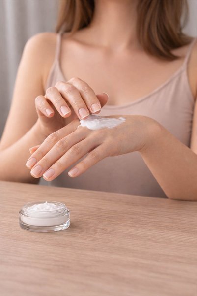 Afracam 50 ml Plastic White Lid Cosmetic Jar 50 Cc Transparent Glass Cream Jar 2 Pieces