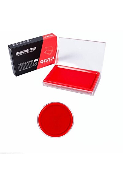 Profisher Stampa Mürekkep Baskı Pedi 10cmx7cm Siyah Mavi ve Kırmızı Kırmızı