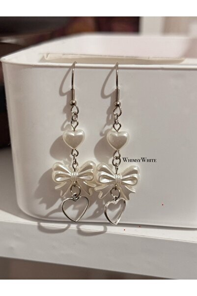 WhimsyWhite أقراط مطلية بالنحاس على شكل قلب من كوكيت فيونك