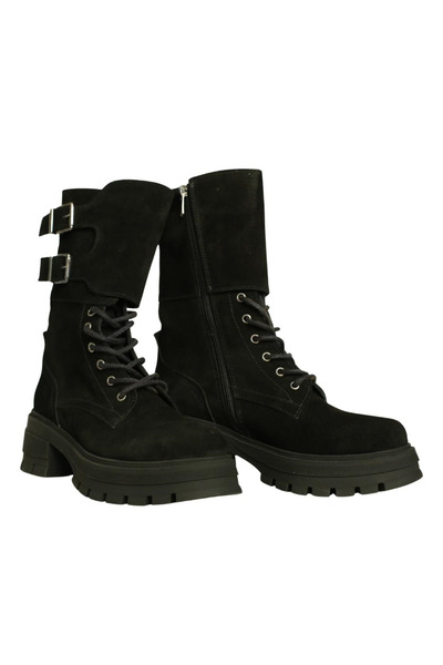 Platin أحذية نسائية سوداء Nubuck