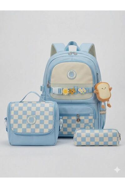 Adalinhome Κορεάτικο Σετ Σχολικής Τσάντας 3 τεμαχίων με Λεπτομέρεια Charm (Τσ...