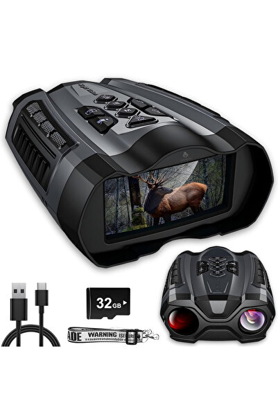 Spionescu Binoclu digital cu vedere nocturnă 4K, zoom optic reglabil, 10x, 32...