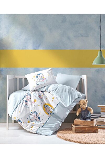 Cotton Box طقم غطاء لحاف للأطفال باللون الأزرق