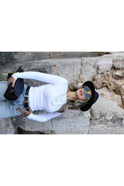 bytugcekaya Minge ecru cu gât barcă adunată