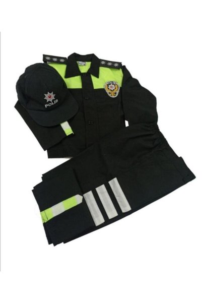 Sevimli Kids Unisex Çocuk Polis Kostümü Trafik Polis