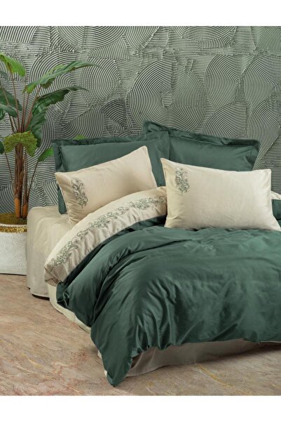 Cotton Box Set cuvertură dublu din satin brodat Andy Green