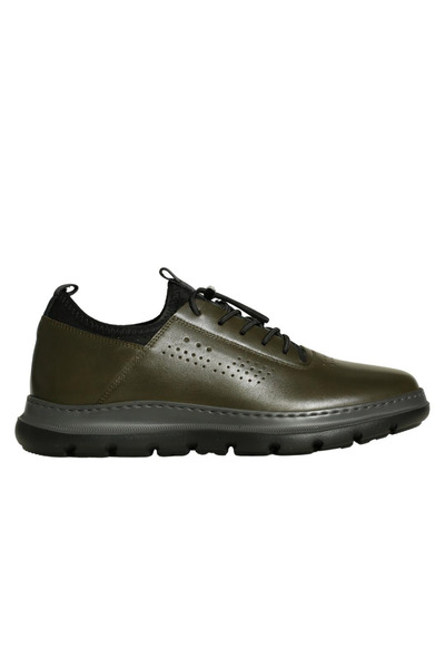 Platin Khaki Leather Men's Casual Shoes