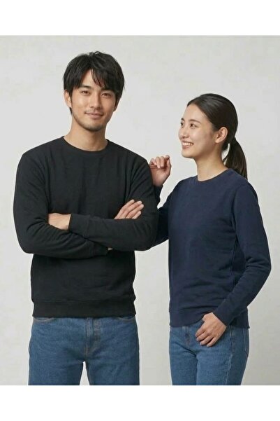 QAST GİYİM SANATI Unisex Sweatshirt 2 Thread m Transitional Navy Blue+Black 2...