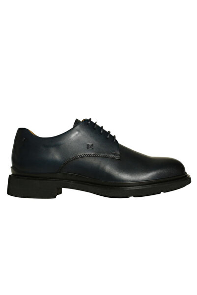 Platin Navy Blue Leather Men's Casual Shoes
