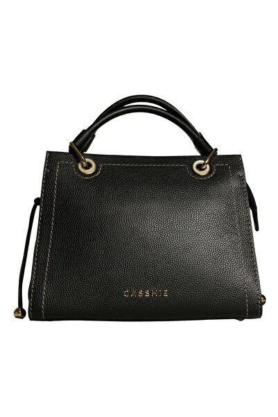 Platin Black Leather Women's Handbag