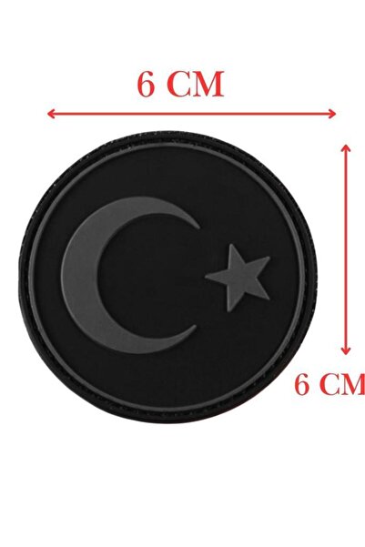 SINGLE SWORD Yuvarlak Türk Bayrağı Patch ( Peç ) 6 cm