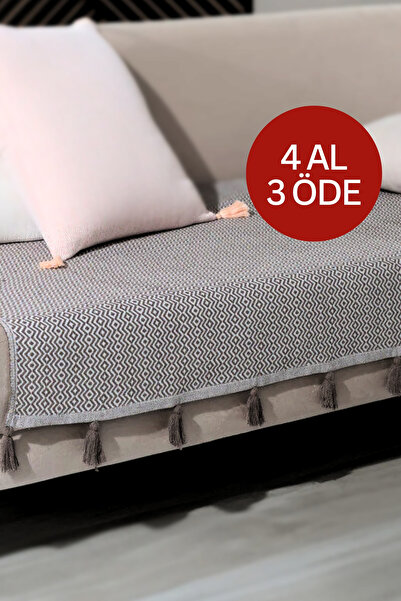 Lux Touch 115 x 200 см Lavi Покривало для дивана з помпонами - Пледи з бахром...