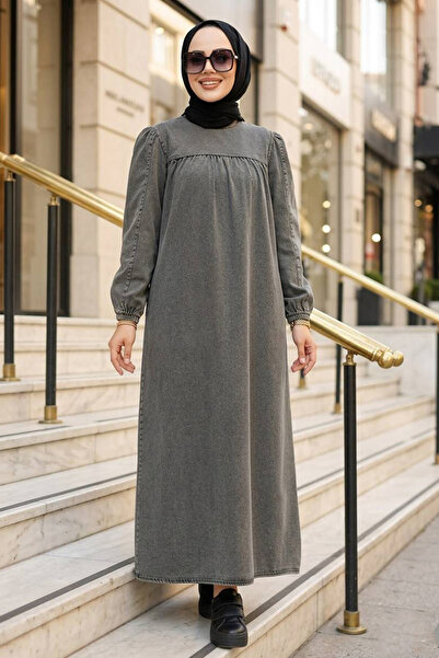 Neva Style Φόρεμα Hijab τζιν σε χρώμα Anthracite - 19129ANT