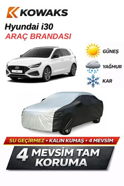 KOWAKS Hyundai i30 Oto Branda, Araba Brandası, Siyah-Gri