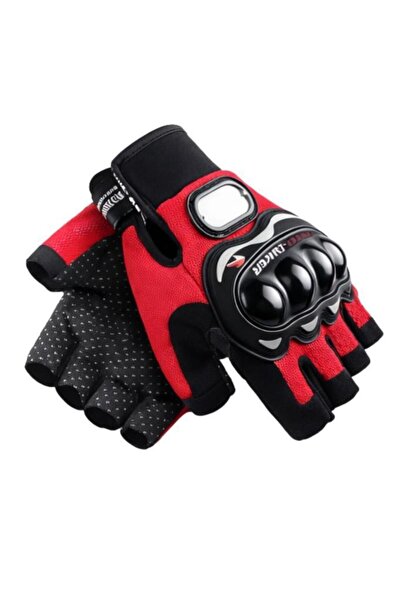 ProBiker Gloves Half Motorcycle Gloves Protected m Red