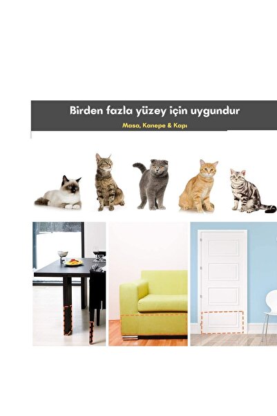 BantMarketim Kedi Caydırıcı Eğitim Bandı, Mobilyalar Için Tırmalamaya Karşı Önleyici, %100 Şeffaf10 Cm X 10 Mt