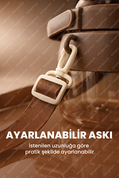 M&B WATER BOTTLE Sevimli Ayıcık Figürlü Matara, Pipetli Ayıcık Suluk, Okul Için Boyun Askılı Suluk
