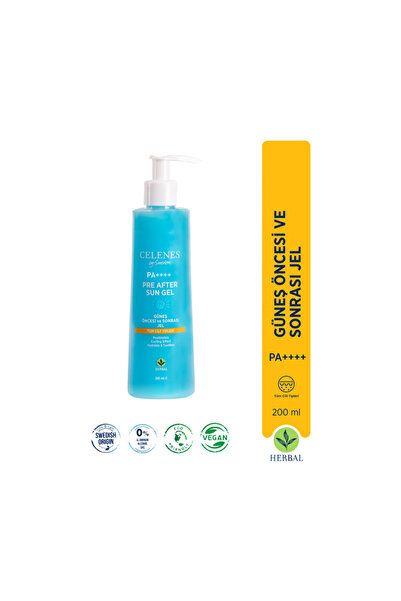 celenes by sweden Celenes Herbal Güneş Öncesi Ve Sonrası Nemlendirici & Ferahlatıcı Jel 200 Ml