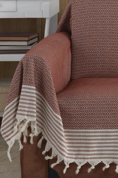 Lux Touch Acoperire cu mânere pentru gresie Pânză organică Buldan supradimensionată Bergama 180 X 300 cm Husă canapea scaun