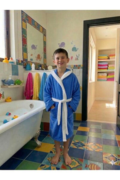 Damlaiso رداء حمام للأطفال من الصوف الناعم