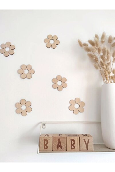 Şirin Ahşap Papatyalar Çocuk ve Bebek Odası Aksesuarı , 6 LI PAPATYA DEKORU Hediyelik