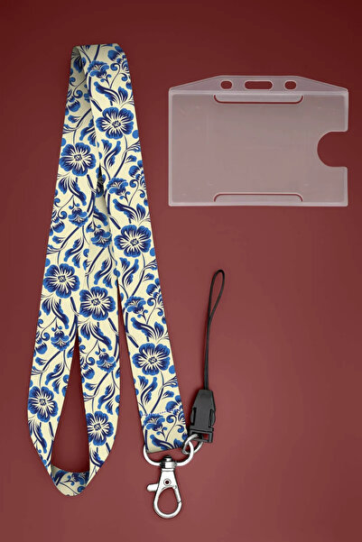 Apptakı Kır Karanfil Çiçeği Boyun İpi Boyun Askı İpi Boyun Askısı ve Kartlık ...