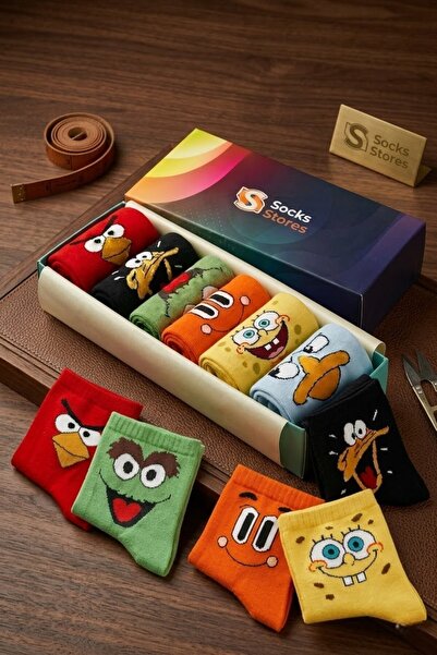 Esinti 6 Pairs Women's and Men's Cotton Colorful Patterned College Socks Unis...