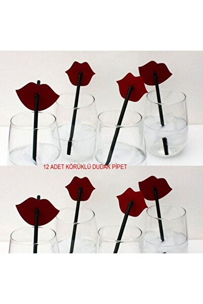 partidolu Plastic Bride Straws with Black Straws, Bellows and Red Color Lips,...
