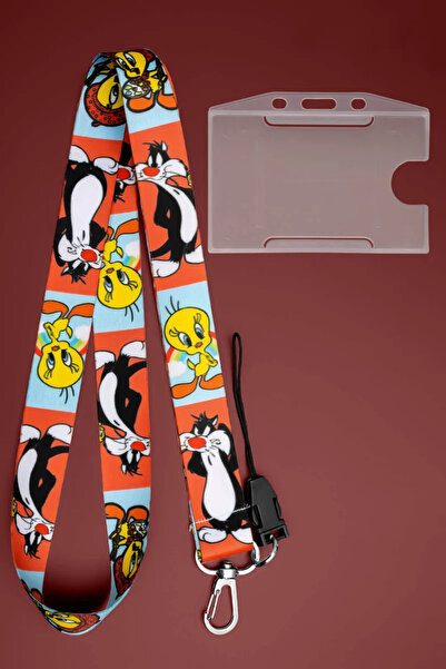 Apptakı Desenli Boyun İpi Boyun Askı İpi Boyun Askısı ve Kartlık - ASS0261