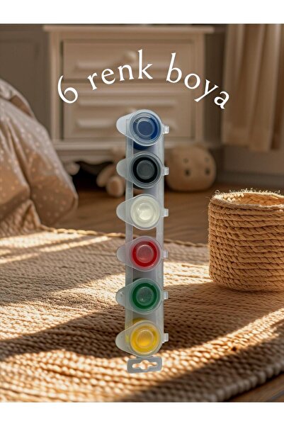 Tuvalia Mini Boy 6 Renk Hobi Kiti Başlangıç Seti Ahşap Boyasi 1 Adet Boya