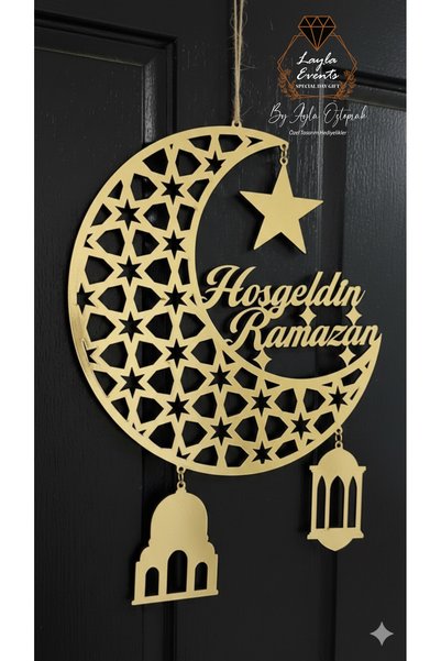 LAYLAEVENTS Plexi Ramazan hilal tasarım kapı ve duvar dekor süsü