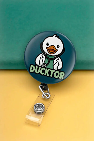 Apptakı Ördek Doktor Metal Buton Yoyo Yaka Kartığı Kart Tutucu Yoyo Kartlık -...