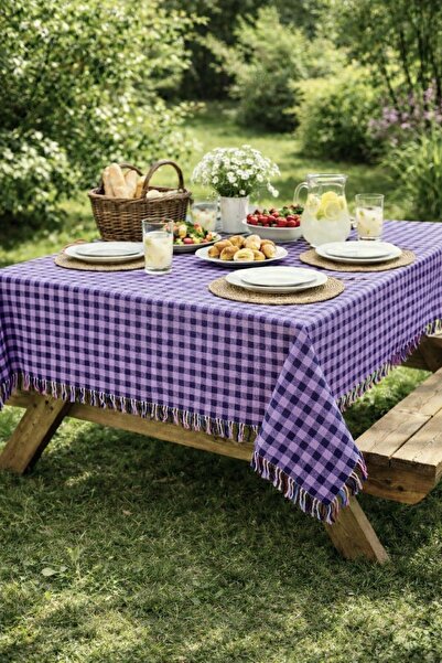 Hevia Home Καρό ύφασμα για τραπέζια, Μικρό ύφασμα για πικνίκ με τετράγωνο σχέ...