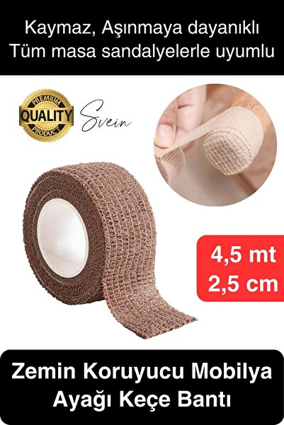 Svein Özel Üretim 4,5 mt Zemin Koruyucu Ses Önleyici Keçe Bant Mobilya Eşya A...