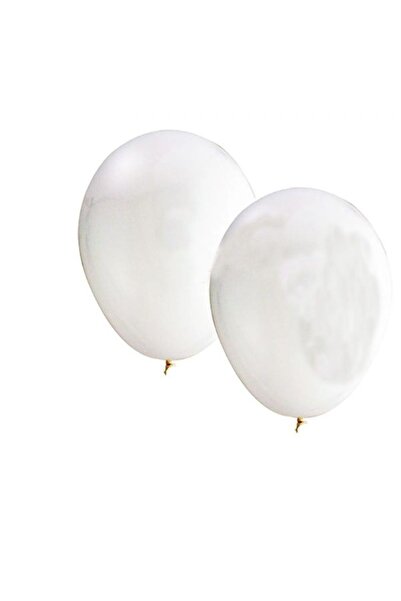 Pandoli 10 قطع من بالونات اللاتكس اللؤلؤية ذات اللون الأبيض المعدني الصلب