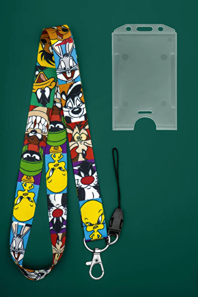 Apptakı Desenli Boyun İpi Boyun Askı İpi Boyun Askısı ve Kartlık LYN - ASS0084-1