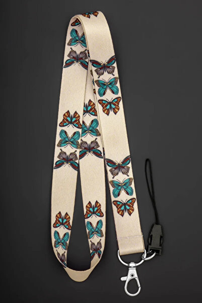 Apptakı Kelebekler Yaka Kartı Aksesuar Boyun İpi Boyun Aski İpi Telefon Askıs...