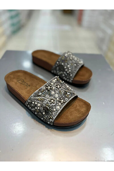 Hacıoğlu Ayakkabı Papuci de zi cu zi pentru femei Pienn Single Strip Stone