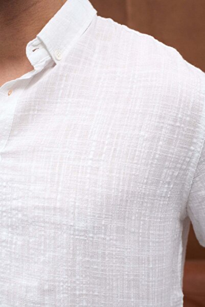 Valiberta Bien Cotton Linen Men's Shirt - Ecru