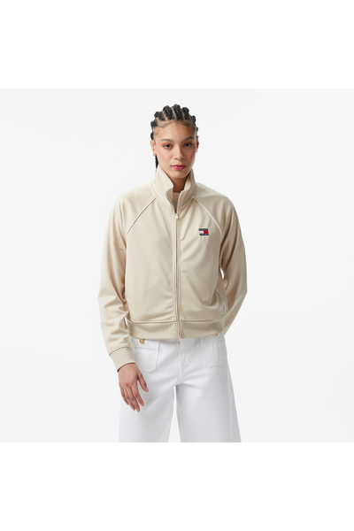 Tommy Hilfiger Jeans Badge Track Extended Zand Women's Cream Jacket