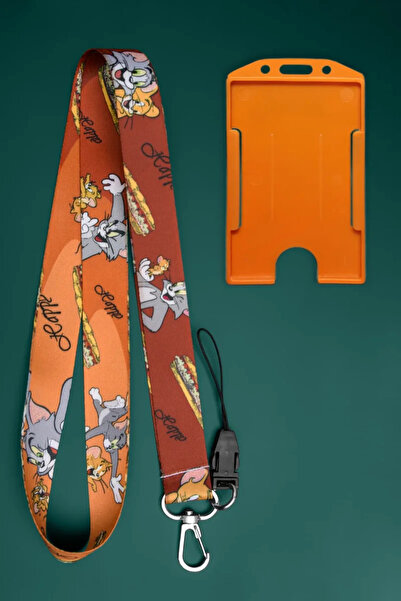 Apptakı Kedi Desenli Yaka Kartı Boyun Askı İpi Telefon Askı İpi Kartlık - ASS...