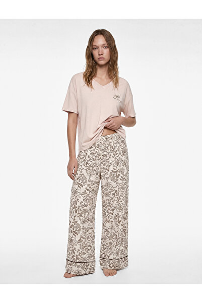 Koton Patterned Short Sleeve Viscose Pajama Set