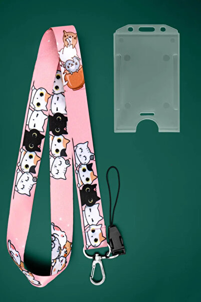 Apptakı Yavru Kediler Boyun İpi Boyun Askı İpi Telefon Askı İpi Kartlık - ASS...