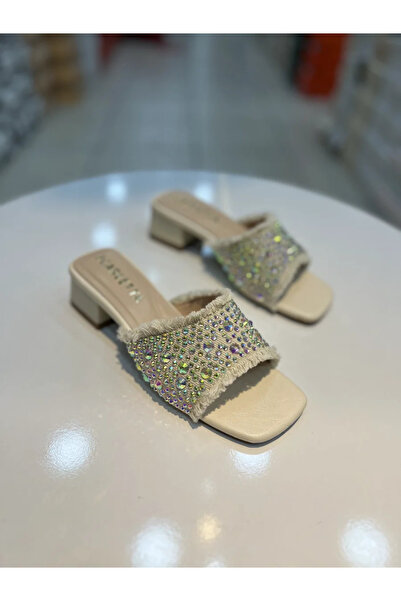 Alphus Papuci de damă zilnic din material denim cu toc Vollex