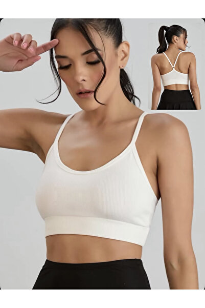 ACAR TAKI Bustier with Chest Support, Tulle, and Rope Straps Acr8060 - White ...