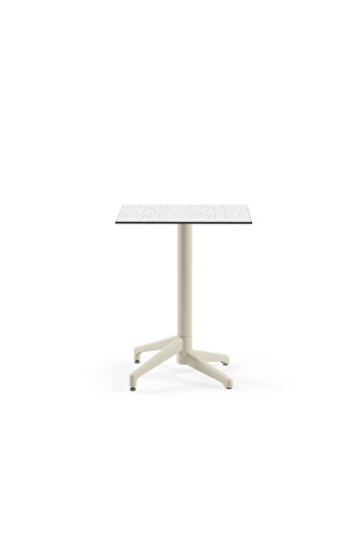 Tilia Moon-C Polipropilen Sabit Masa Bej Ayak Terrazzo Desen Kompakt Tabla 60...