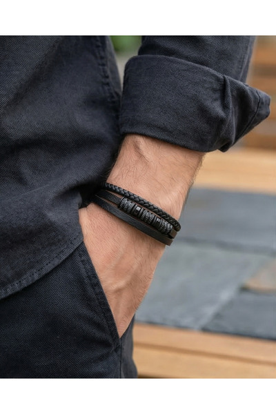 stainless steell Steel Detailed Unisex Bracelet 21 cm